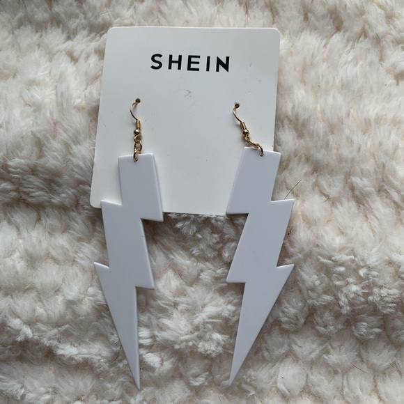 💥Free with Purchase💥 NEW! White Lightening Bolt Earrings - Picture 2 of 4